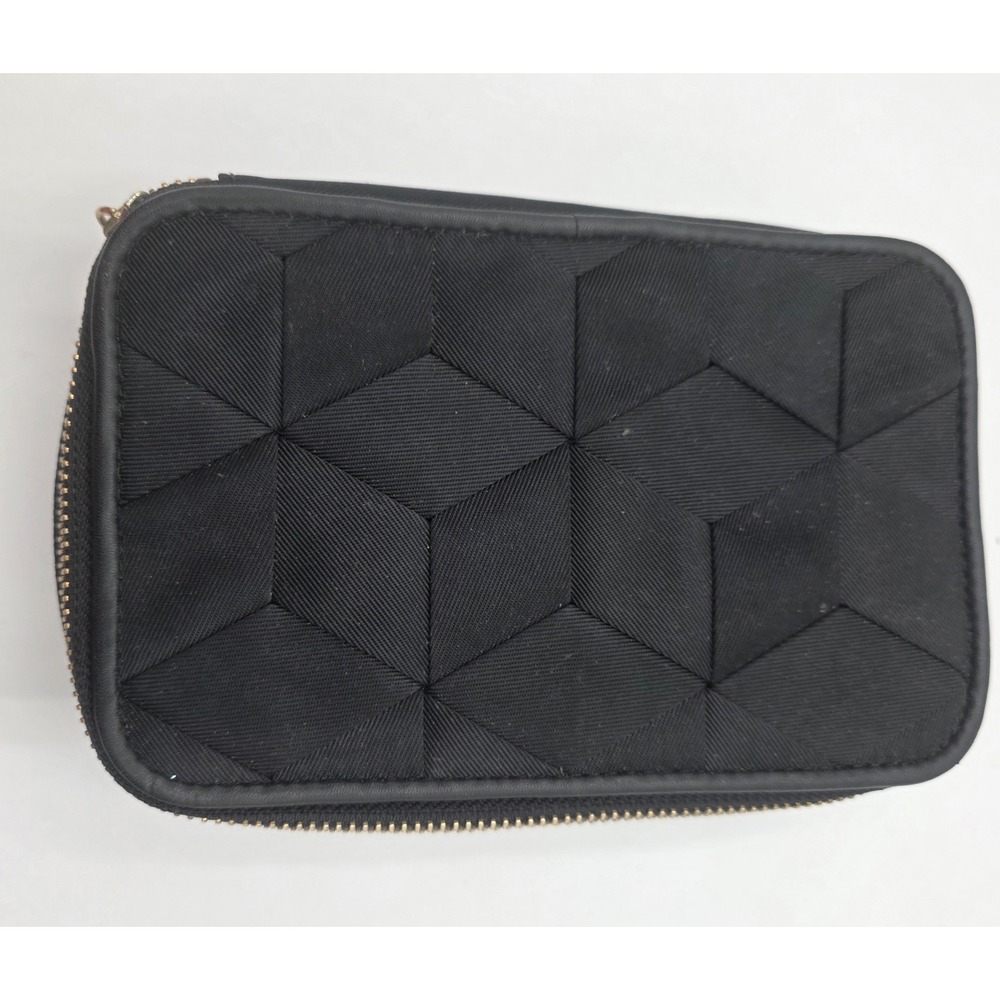 Welden Black Woven Nylon Hexagon Tech Utility Case Travel Organizer Pouch